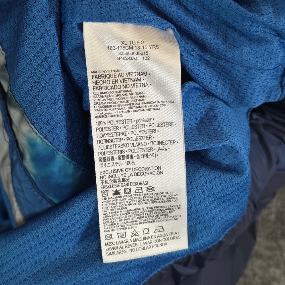 Air Jordan Windbreaker Jacket Kids XL 13-15 Years Blue Tie Dye Full Zip Hooded - Picture 9 of 13